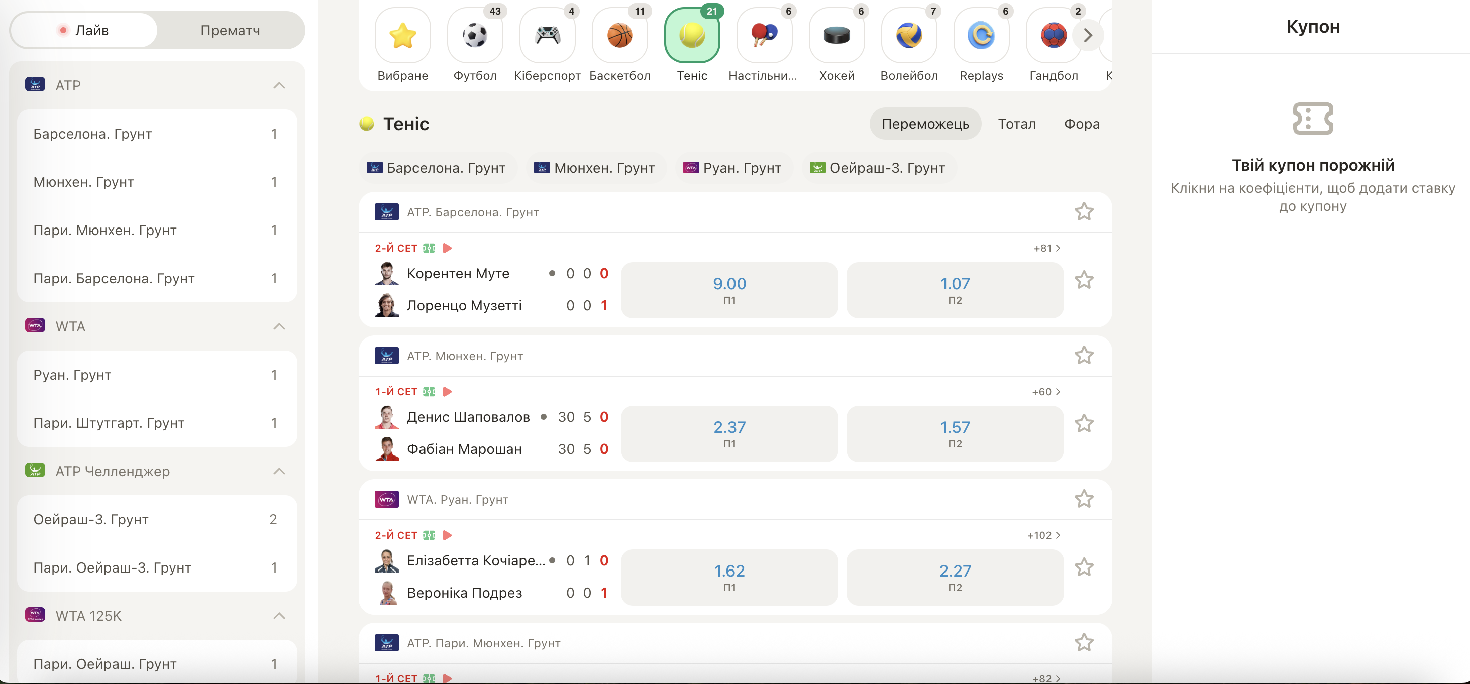 Сторінка бонусів для ставок на спорт у Johnny 24